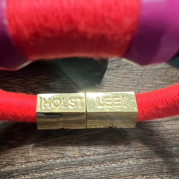 Holst + Lee Hot Pink & Gold Colorblock Bracelet 6.5” D8 - Picture 3 of 3